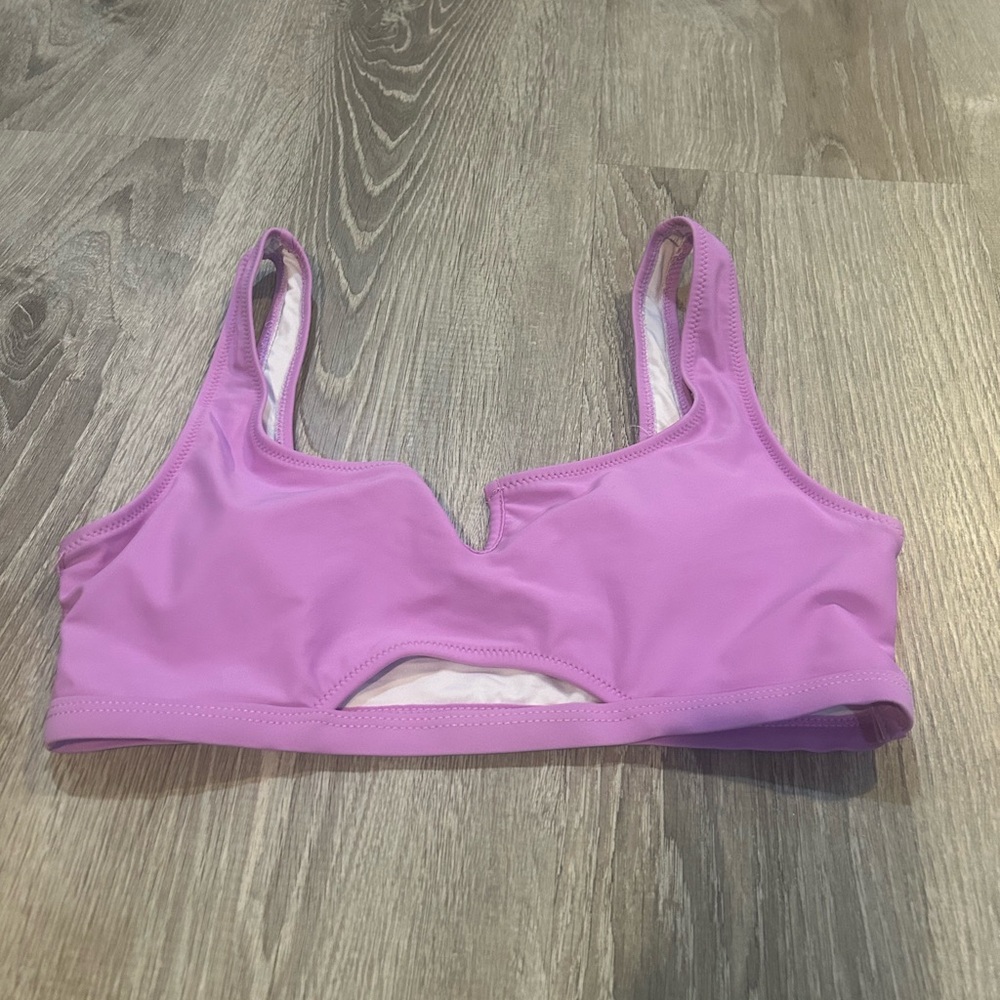 Amazon Purple bikini top with cut outs size small- padded